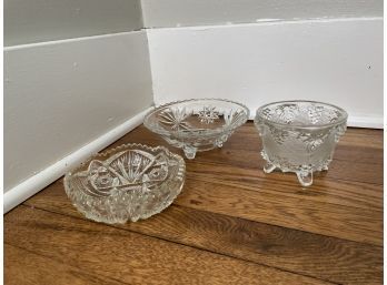 Glassware Lot Of Three Bowls