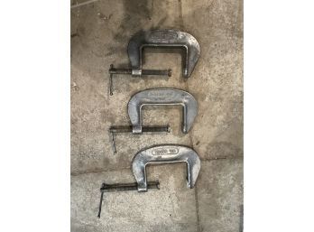 Lot Of 3 Metal C Clamps