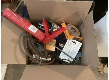 Box Lot - Hand Tools Caulk Gun And More!