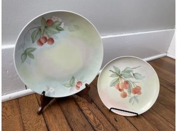 Plate Lot Of Two - Cherry Blossoms By Ruth