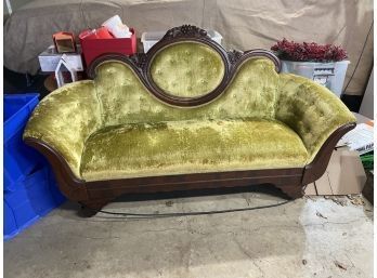 Green Velvet Settee Love Seat Couch