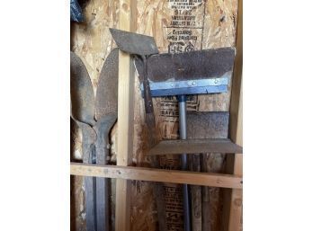 Lot Of Five Tools Including Post Hole Digger