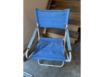 Fold Up Vintage Blue Beach Chair