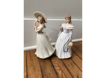 Home Interior And Gifts Porcelain Lady Lot Of Two