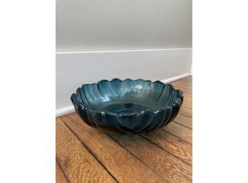 Blue Glass Bowl Footed