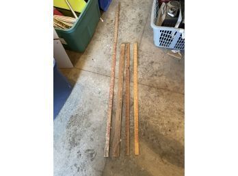 Antique Yard Stick Lot Of 4