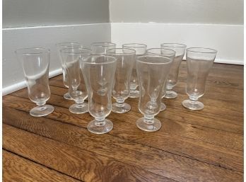 Lot Of Eleven Clear Glasses Goblet