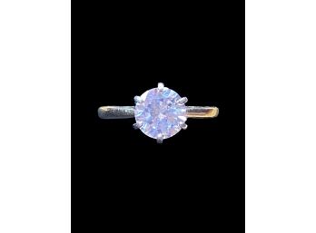 1.63 Carat Round Brilliant Diamond Engagement Ring, 14 K