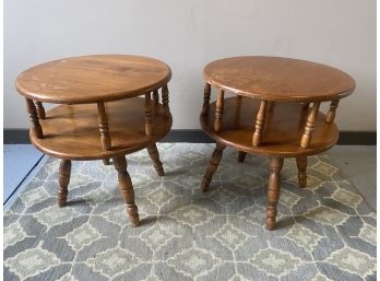 Pair Of Round Two Tier End Tables, Project Piece!