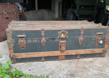 Vintage Wood Lined Trunk - 38lx21dx13h