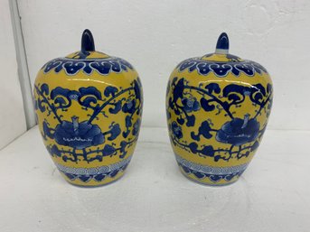 Pair Of Ten Inch Ginger Jars