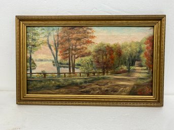 Oil On Canvas Landscape Signed Grace Anderson - 10x17.5