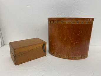 Decorative Wooden Trash Can And Finger Jointed File Box