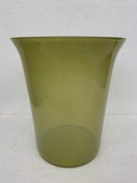 Large Yellow /Green Glass  Floor Bouquet Vase - 18 Inches Tall