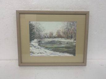 D Hill Signed Landscape Watercolor 10x12.5 - 15x19 Framed