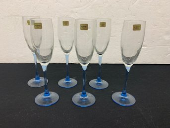 Set Of Six Luminarc Champagne Glasses