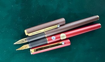 Two Mont Blanc Pens - One Brown - One Burgandy