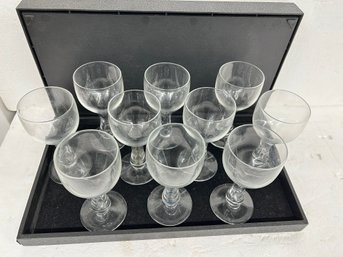 Ten Open Stem Wine Glasses