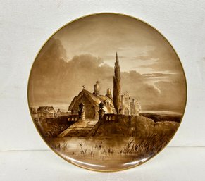 Limoges Charger -the Moated Grange - Signed - 12.5 Inches