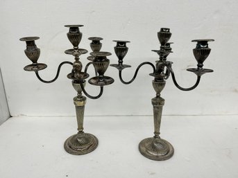 Pair Sheffield Style Candelabras