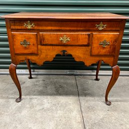 Period Tiger Maple Lowboy - Replaced Brasses - 21x41