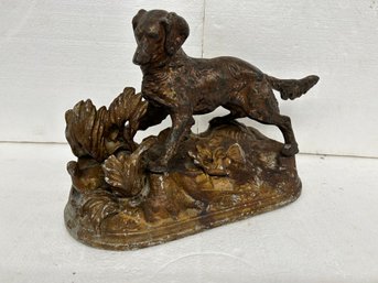 White Metal Dog Statue