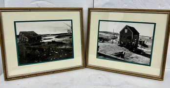 Two Black And White Framed Wellfleet Photos By James Holton 10x13