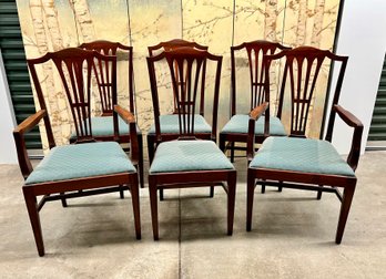 Set Of Six Chippendale Style Dining Chairs -