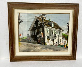 Watercolor New England Scene - Signed Reichard -  19x26