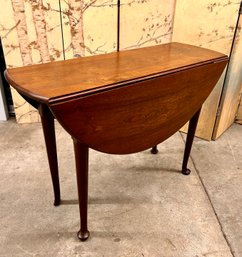 19th C Walnut Drop Leaf Table - Double Swing Leg -