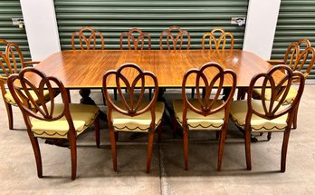 Fabulous Three Pedestal Federal Dining Table With 12 Chairs