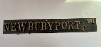 Newburyport  Directional Metal Sign  - 28x4