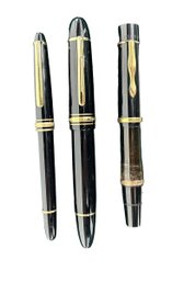 Three Montblanc Meisterstuck Black Pens