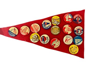 Sixteen Vintage Major League Baseball Pins