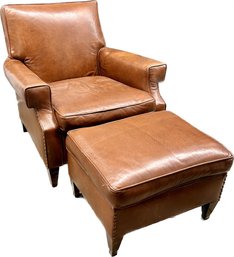 Leather Club Chair With Ottoman