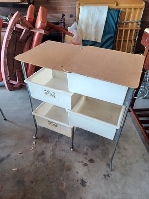 Vintage Mid Century Folding Baby Stuff Bins And Table