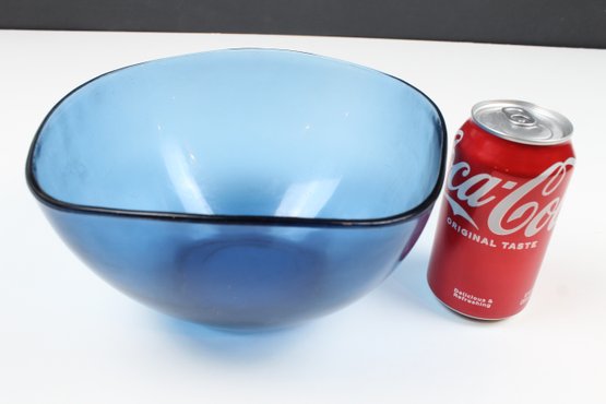 French Vereco Blue Glass Bowl