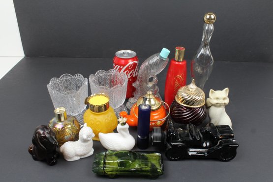 Lot Of Vintage Avon Perfume Bottles And Glass Ware
