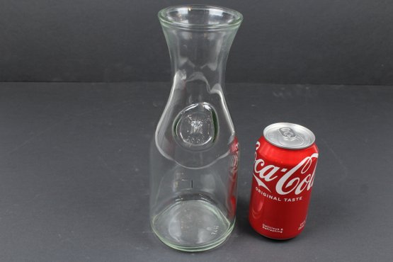 Vintage Embossed Glass Water Carafe Pitcher