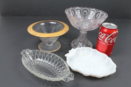 Odd Assortment Of Glass Bowls And Dishes