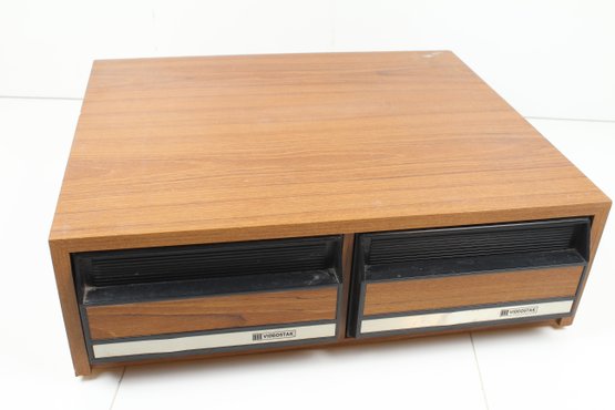 Vintage Wood VHS Video Tape Holder Drawers By Vidoestak