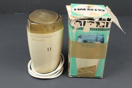 Vintage Mid Century Girmi Coffee Grinder With Original Box