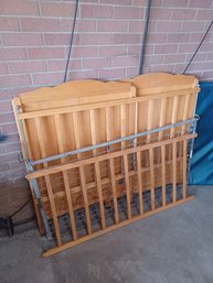 Vintage Mid Century Baby Crib With Mattress And Bedding