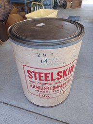 Another Vintage Cardboard Shipping Storage Barrel - This One Has A Lid