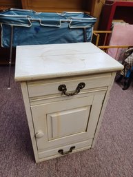 Antique Wood End Table Nightstand With Drawers And Storage