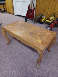 Antique Wood Inlaid Coffee Table