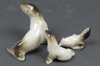 Vintage Miniature Dickson Ceramic Seal Set Of Three - Made In Japan