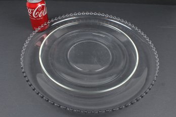 Large Glass Serving Tray And Pyrex 212 Ovenware Pizza Tray