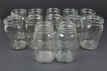 Lot Of 12 Kerr Canning Jars - Quart Size