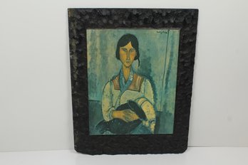 Amedo Modigliani Gypsy Woman With Baby Print With Interesting Frame